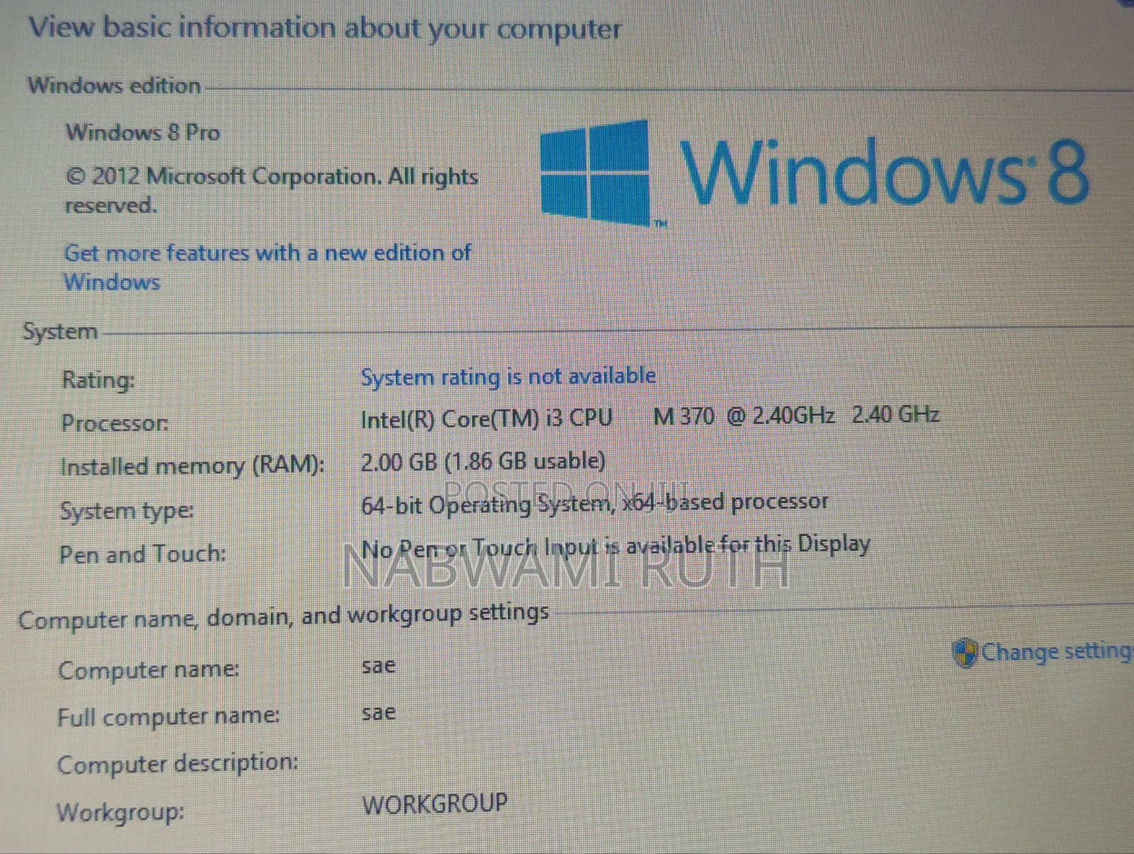Laptop Toshiba Satellite C665 2GB Intel Core i3 HDD 320GB