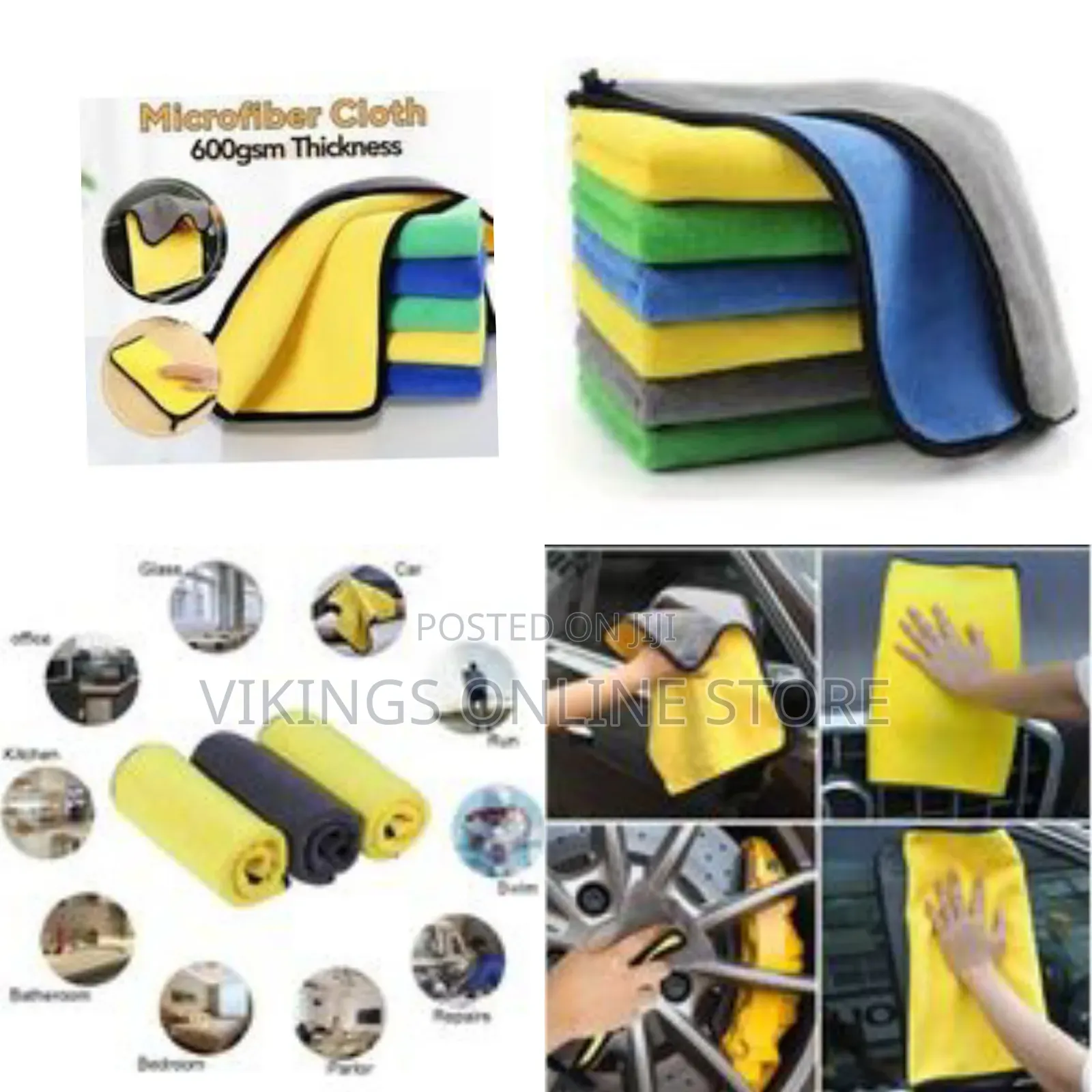 6 Pieces of 60x30cm Small Square Multipurpose Lint-Free Dual Layer