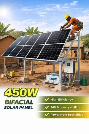 450w Bifacial Solar Panel 24v Mono Black High Efficiency Kampala