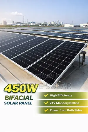 450w Bifacial Solar Panel 24v Mono Black High Efficiency Kampala