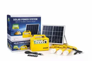 20W Portable Solar Lighting Kit – 3 Bulbs