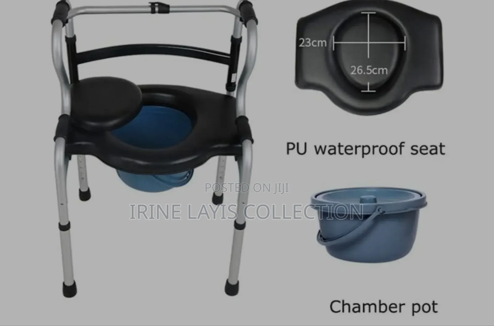 Multifunctional 5-in-1 Mobility Aid and Potty Chair.
