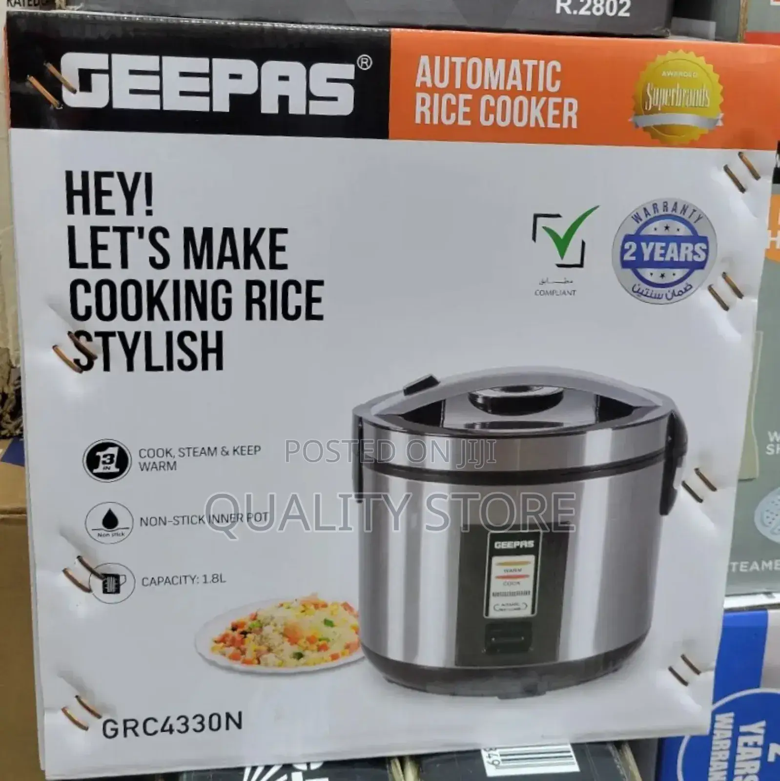 Geepas Electric Rice Cooker 1.8 L Grc4330n