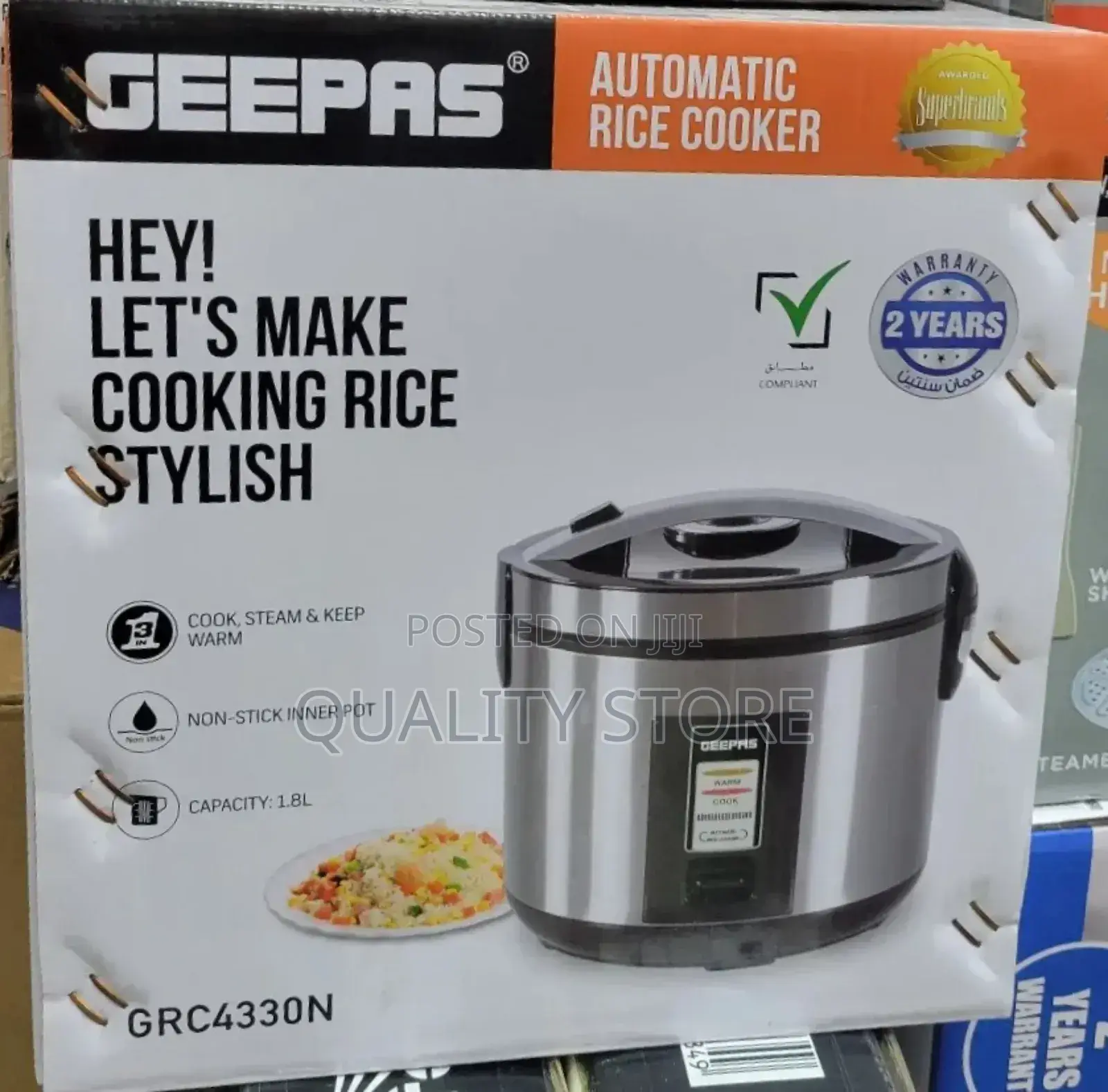 Geepas Electric Rice Cooker 1.8 L Grc4330n