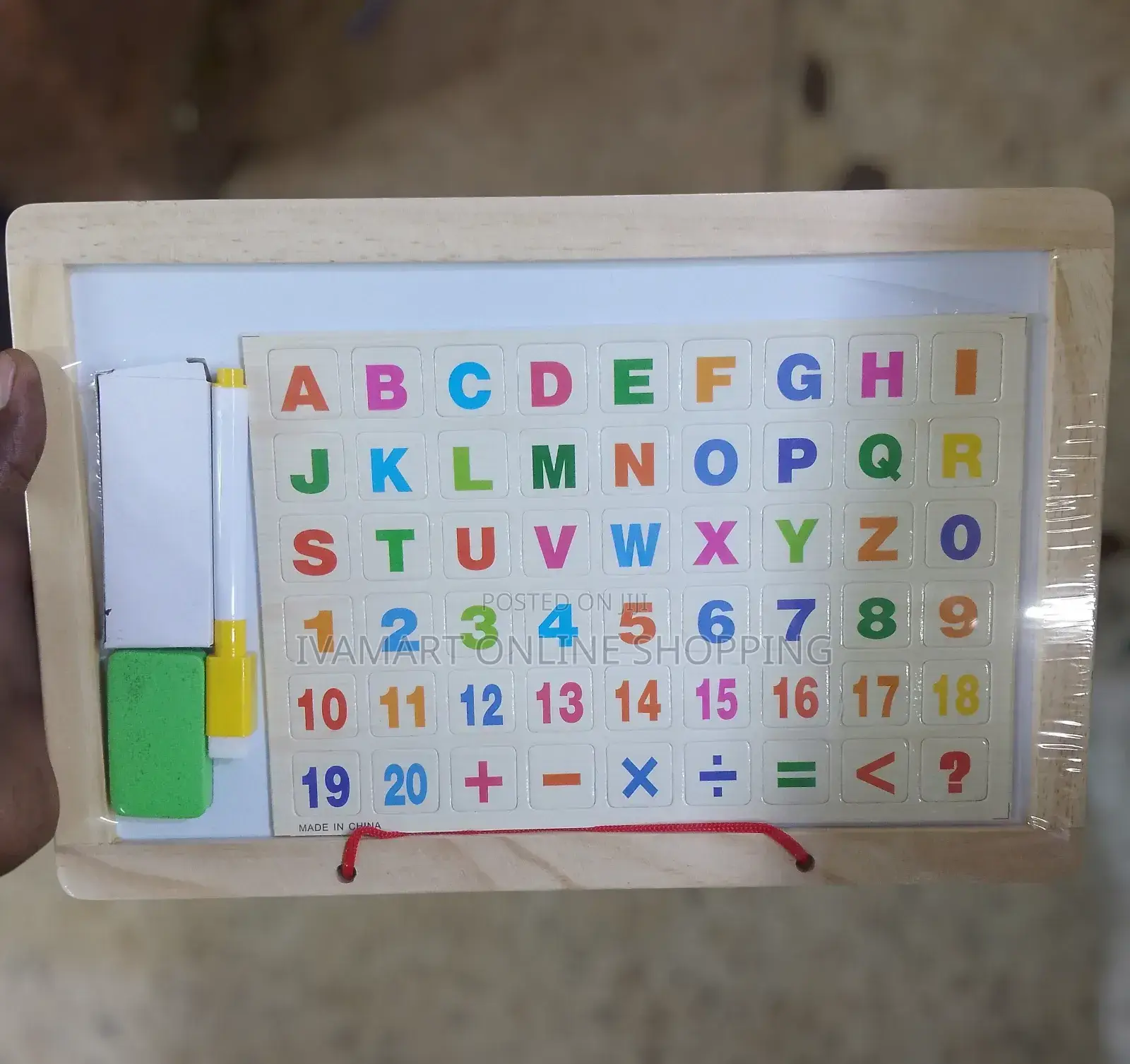 Double Sided Black White Board for Kids With Alphabet and Numbers
