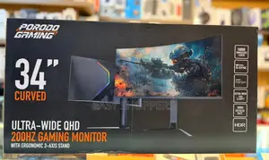 Porodo Gaming 34" Curved Ultra-Wide QHD Gaming Monitor