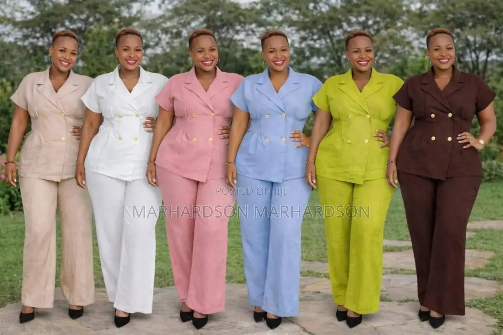 Four Button Linen 2pic