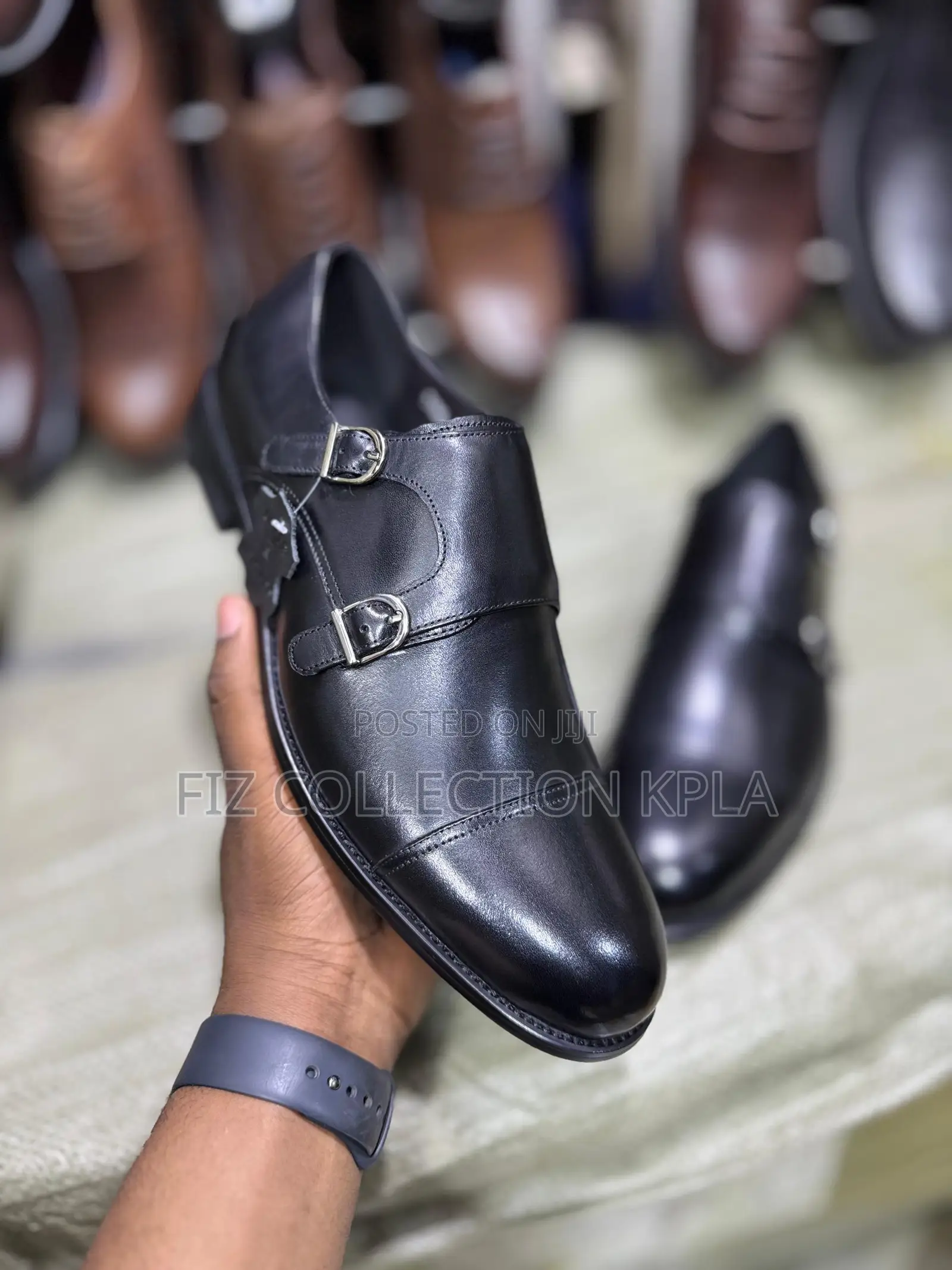 Premium Black Plain Gentle Shoes With Buckle – Soft Leather Fit