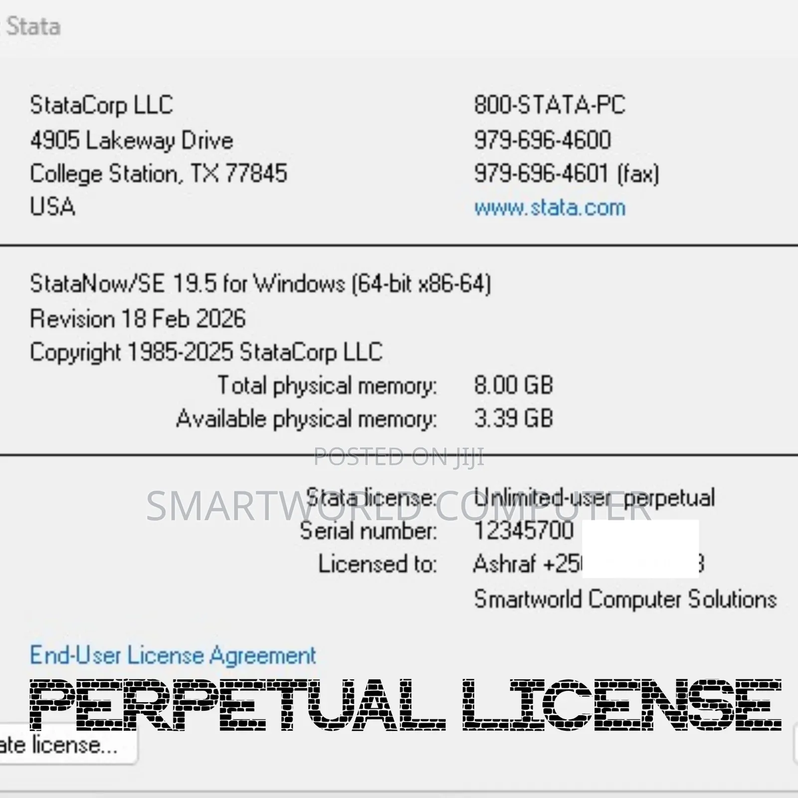 Statanow 19.5 Mp/Se Unlimited Users Perpetual License, Mega Discount