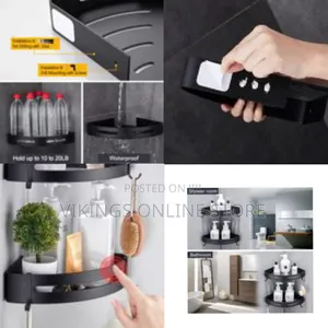 1 Piece Bathroom Shower Corner Shelf Hanging Drilling Basket Storage