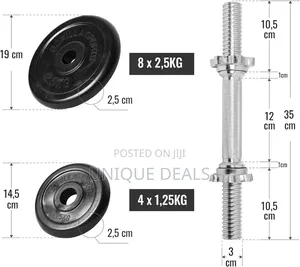 Sports Dumbell Set - Dumbbell Set - Rubber - 30 Kg