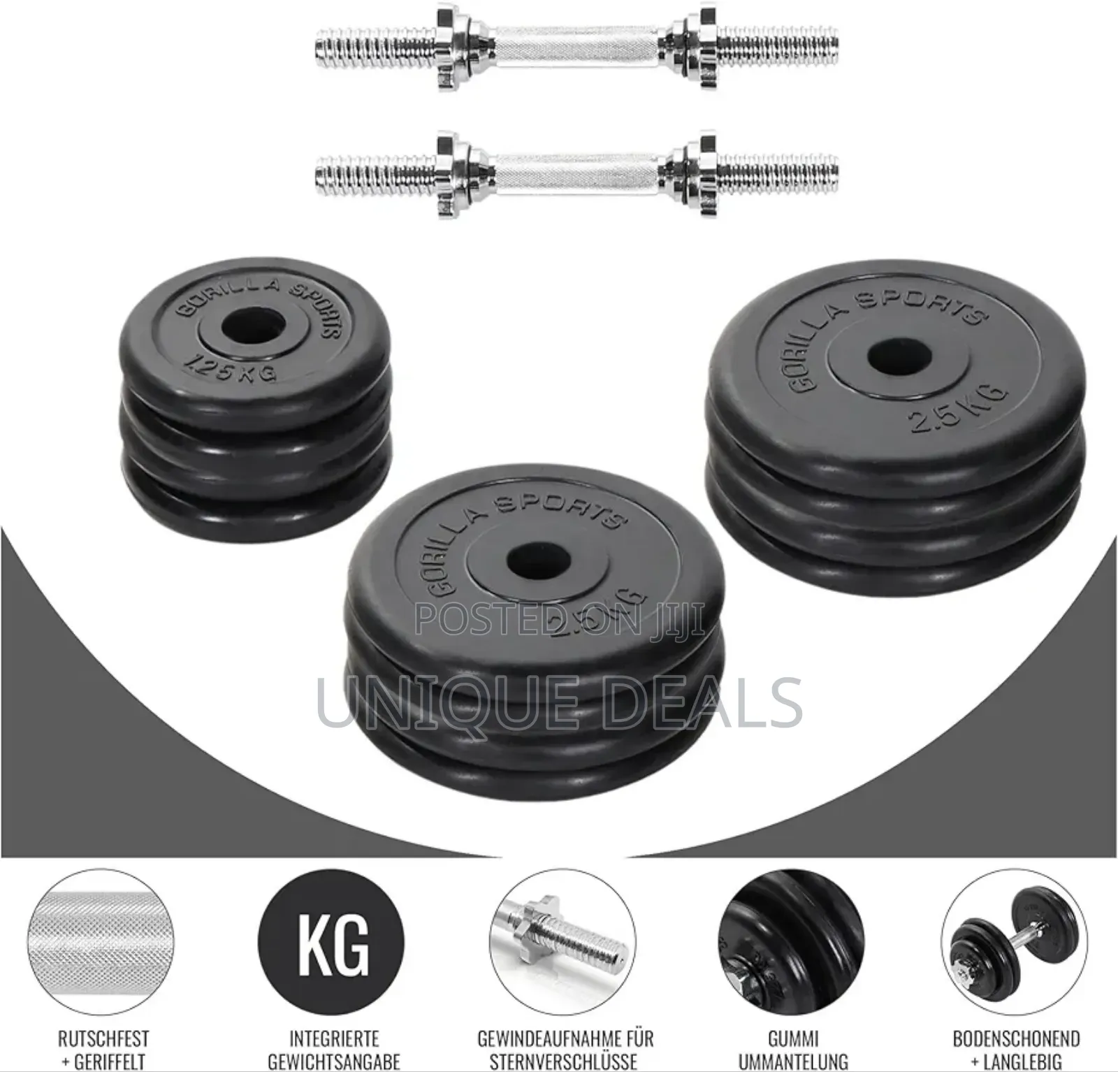 Sports Dumbell Set - Dumbbell Set - Rubber - 30 Kg