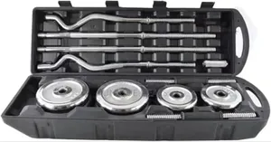 55kg Adjustable Chrome Dumbbell Barbell Set
