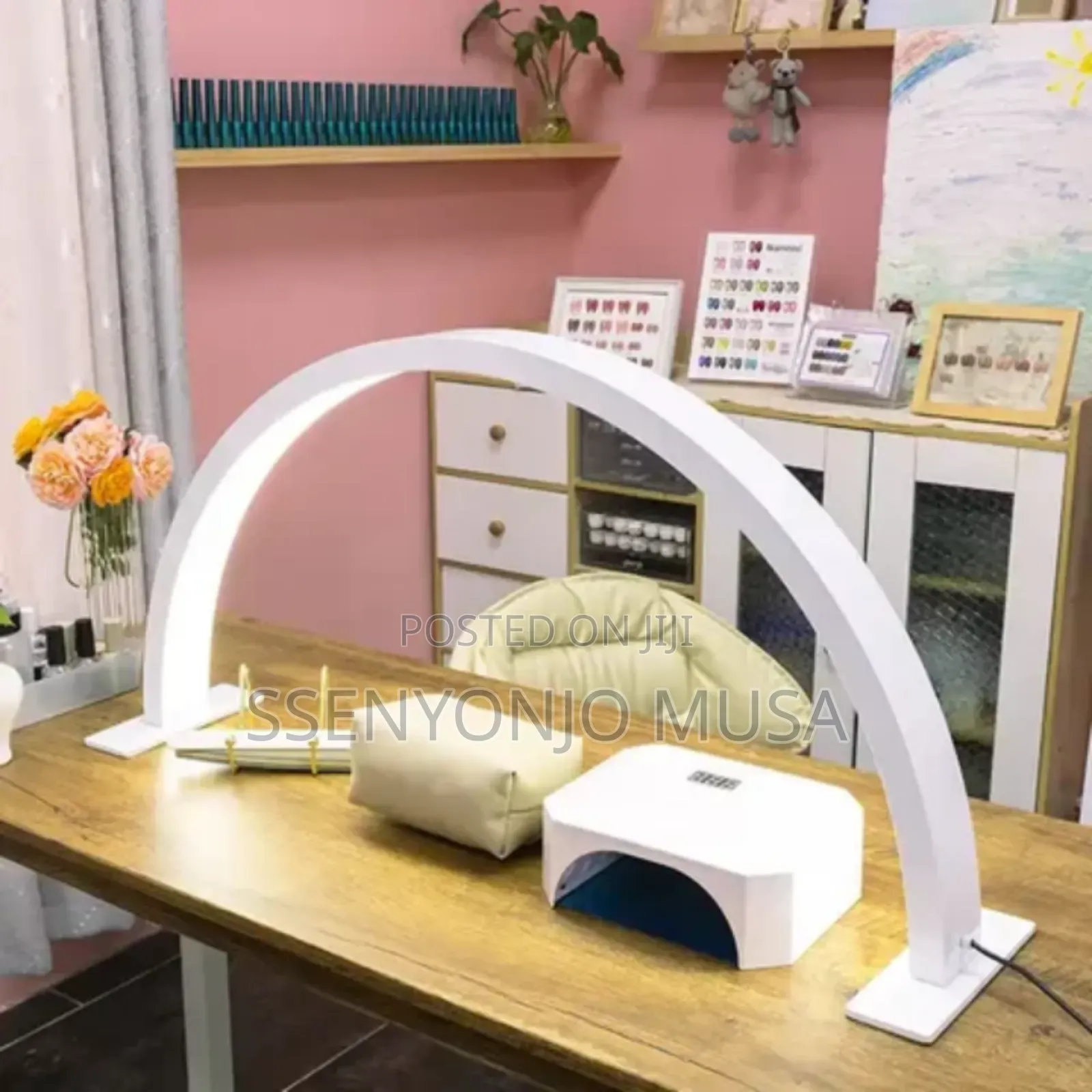 Half Moon Led Nail Desk Lamp – Adjustable Brightness, 3 Color Modes.