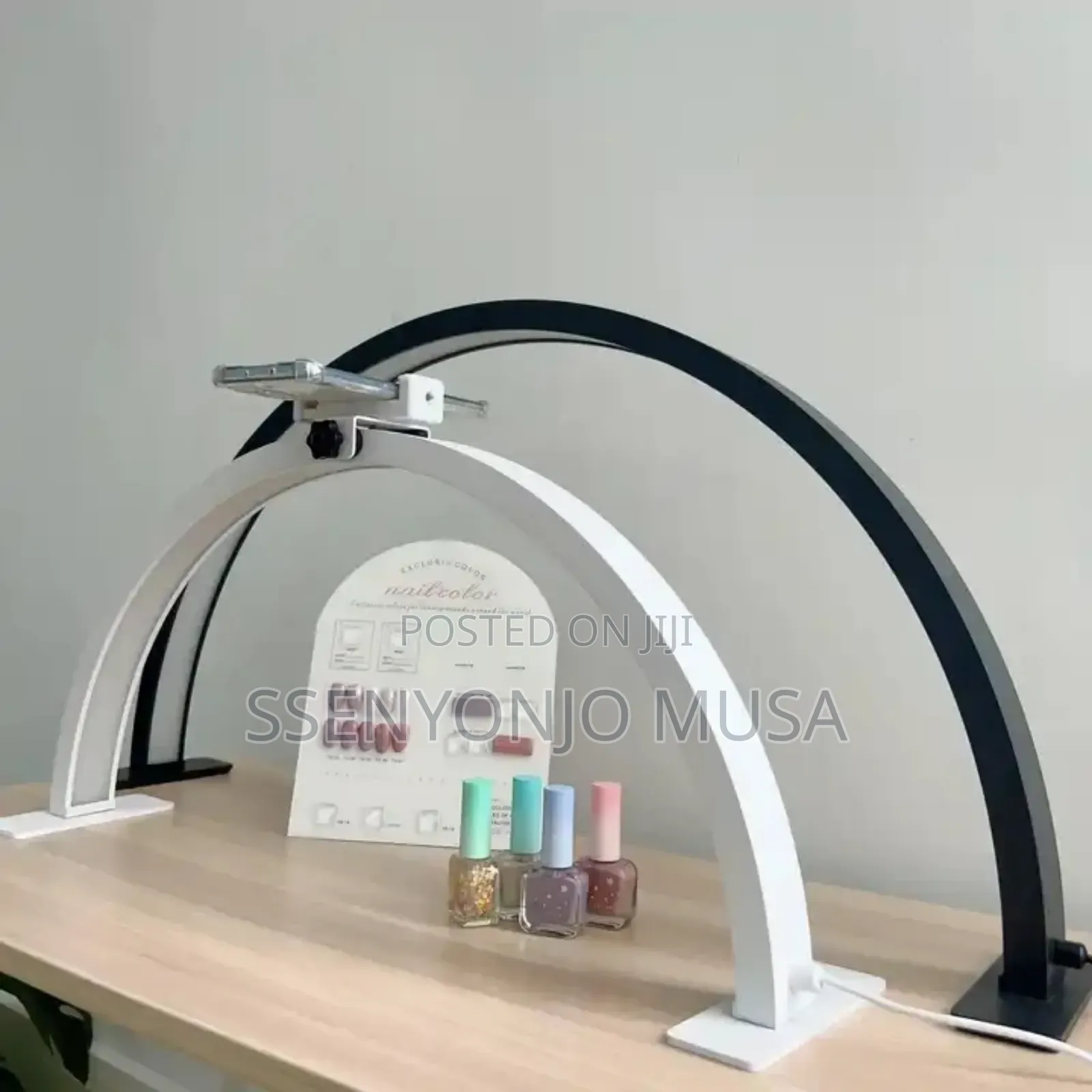 Half Moon Led Nail Desk Lamp – Adjustable Brightness, 3 Color Modes.