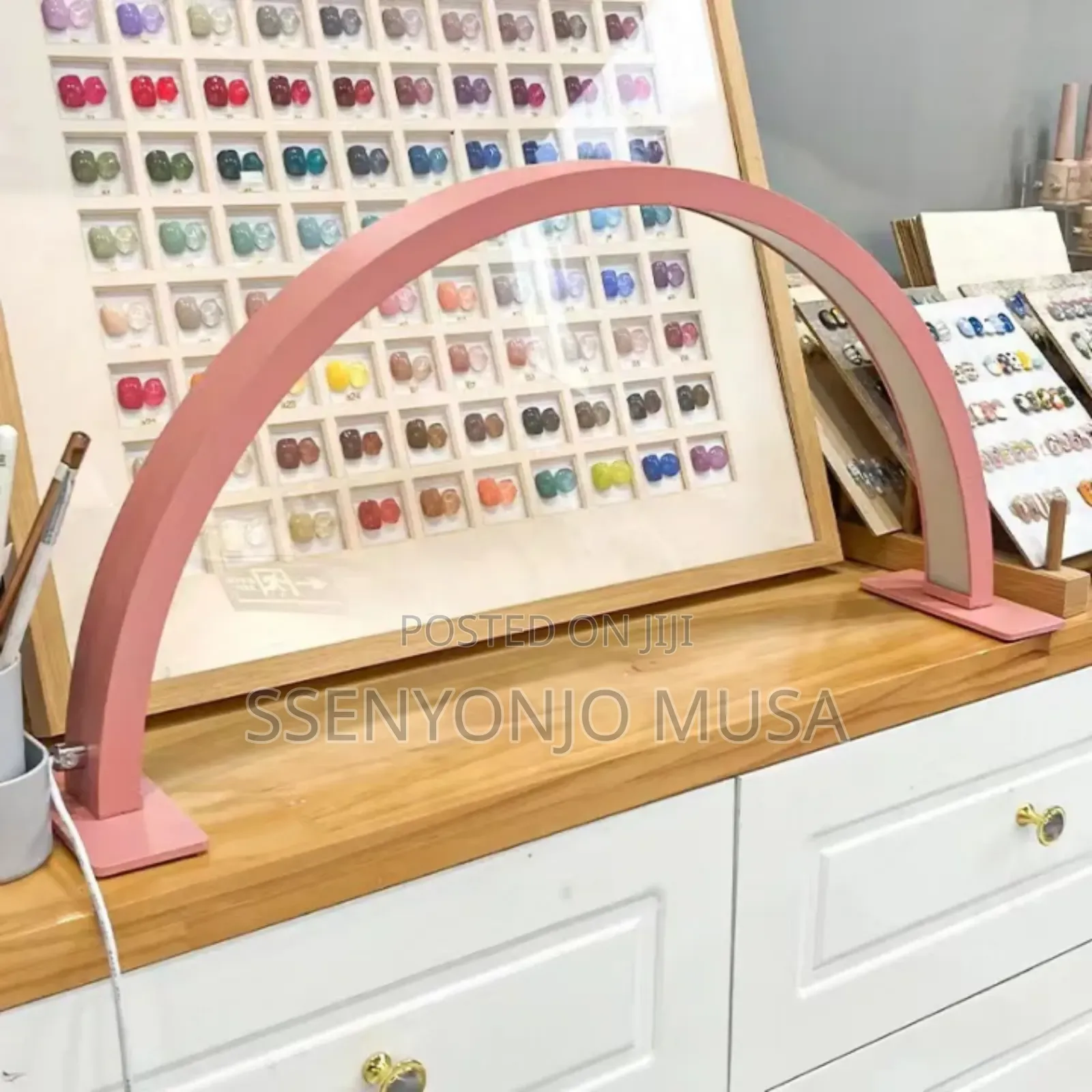 Half Moon Led Nail Desk Lamp – Adjustable Brightness, 3 Color Modes.