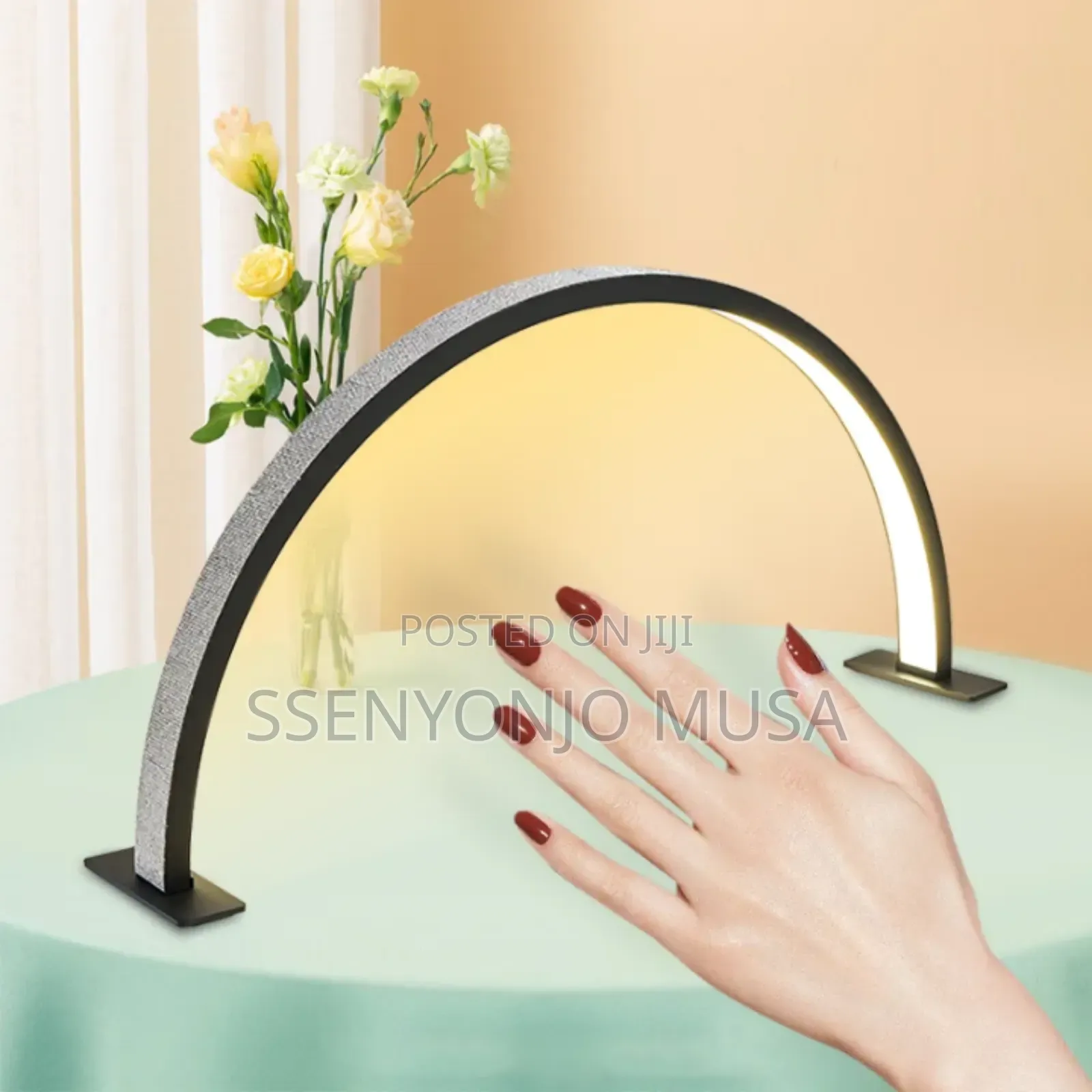 Half Moon Led Nail Desk Lamp – Adjustable Brightness, 3 Color Modes.