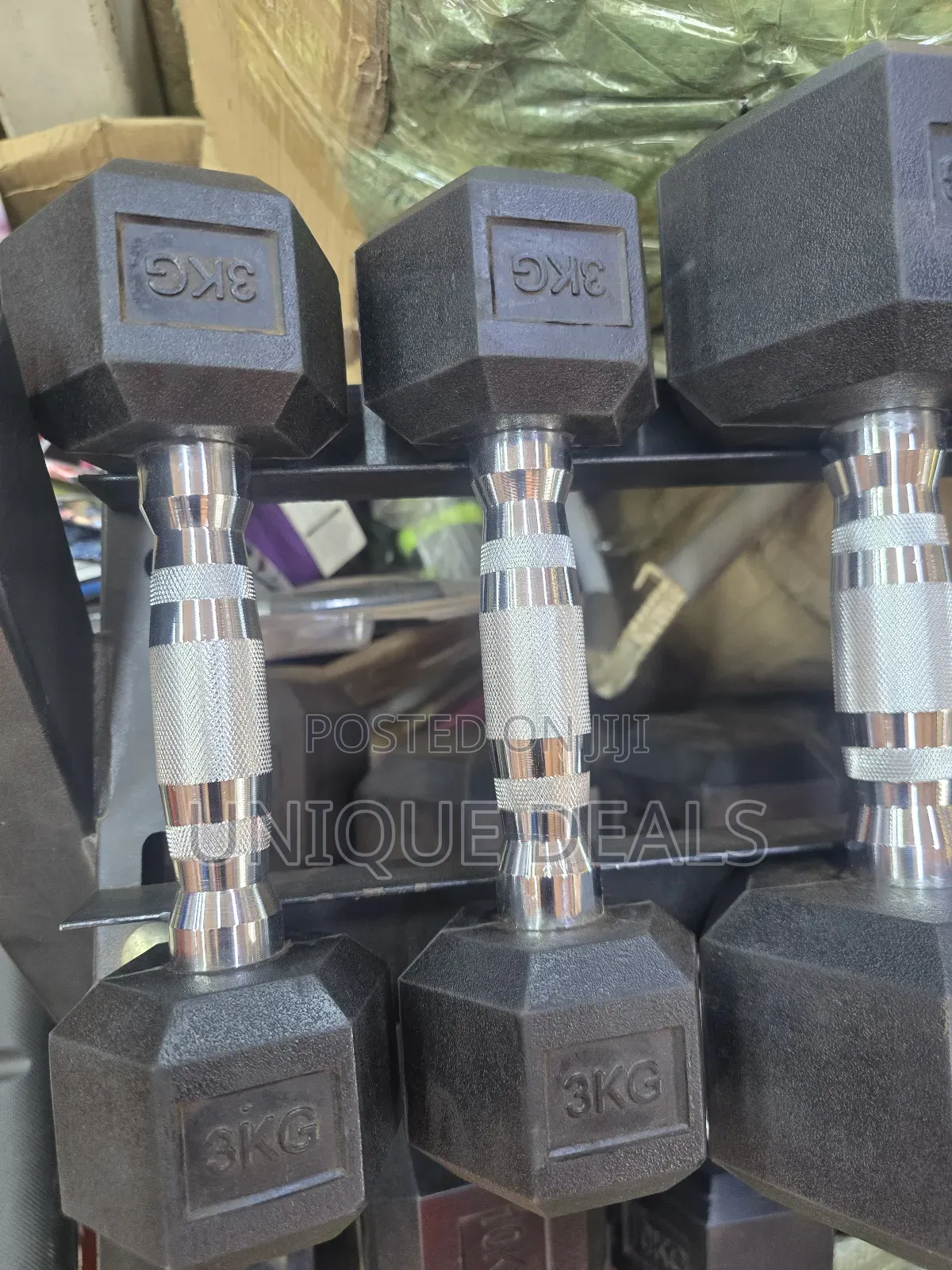 3kg Hex Dumbells