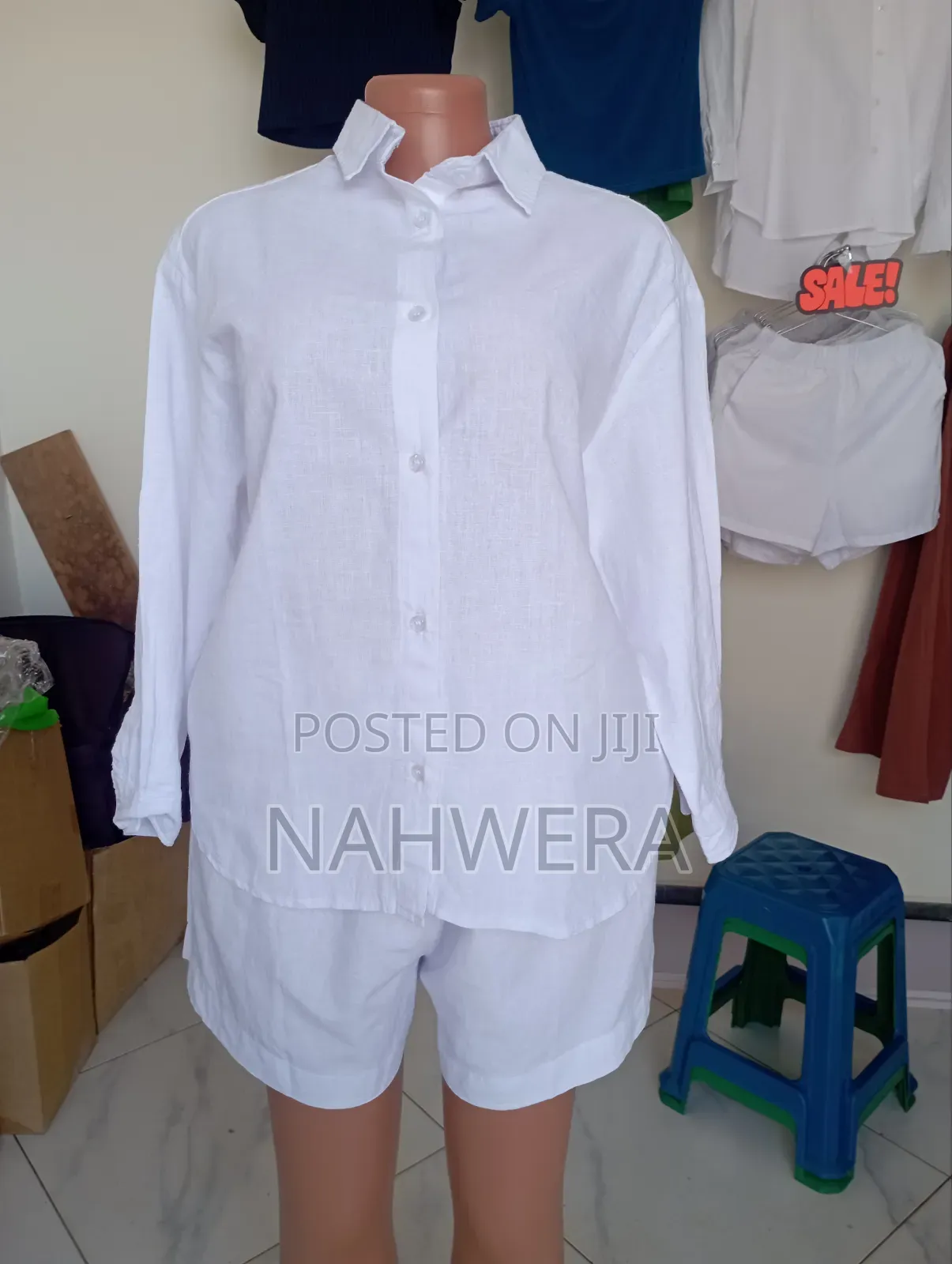 2 Piece Linen Shirt and Shorts