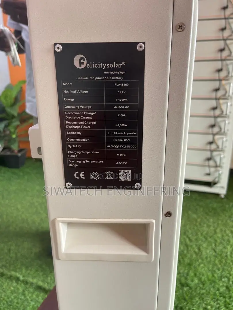 Solar Lithium Ion Battery, 5.12kwh 51.2v 100ah 600cycles With Dod 80%