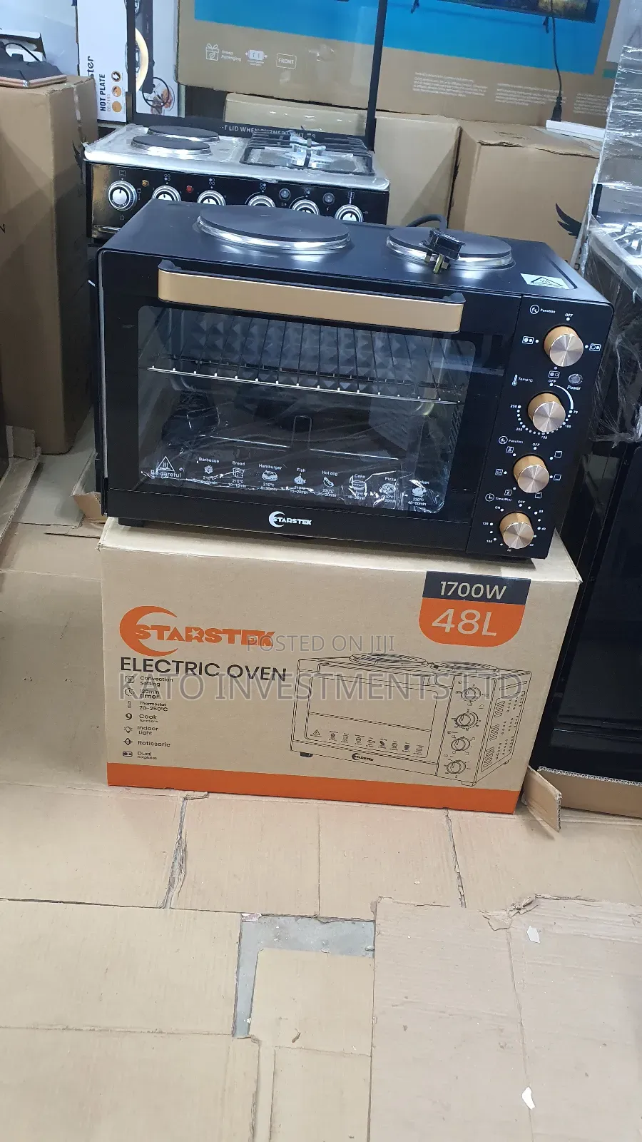 Starstek 48l Electric Oven With Dual Hotplate and Rotisserie