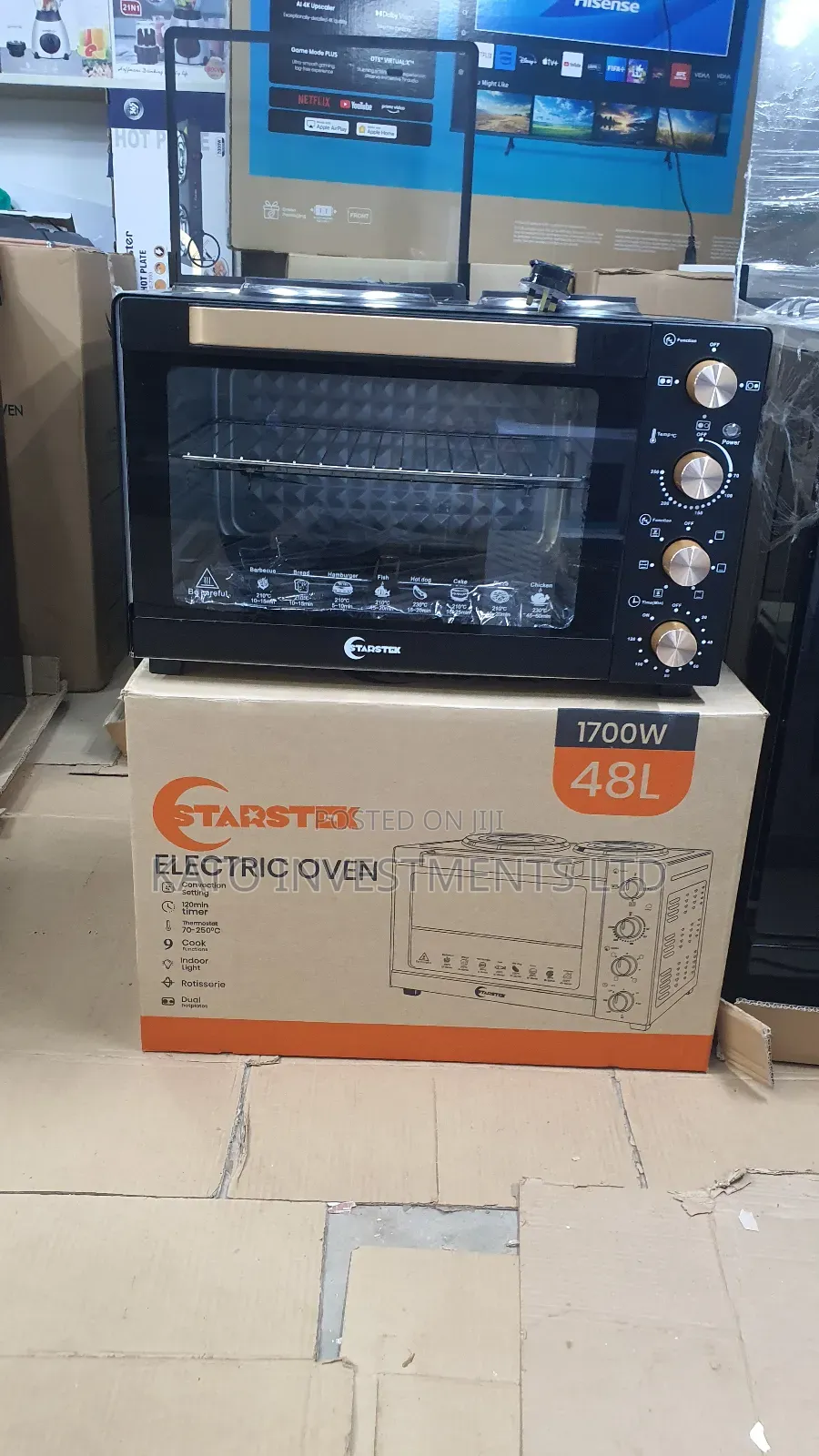 Starstek 48l Electric Oven With Dual Hotplate and Rotisserie