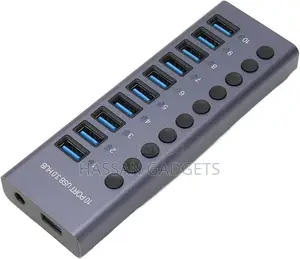 10 Port 60w Powered Usb Hub, Usb 3.0 Port Hub With Individual Power