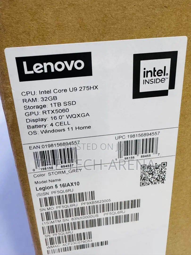 New Laptop Lenovo Legion Slim 5 32GB Intel Core i7 SSD 512GB