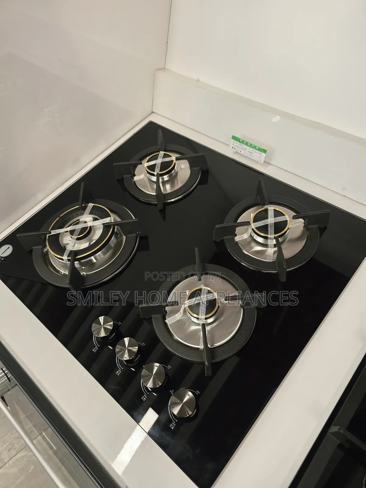 60cm*60cm Iqra Built in 4 Burner Gas Hob Black Glass at 20% Discount