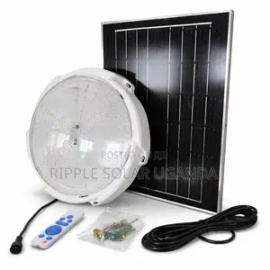 200w Solar Ceiling Light With Panel Remote Indoor Lighting Kampala
