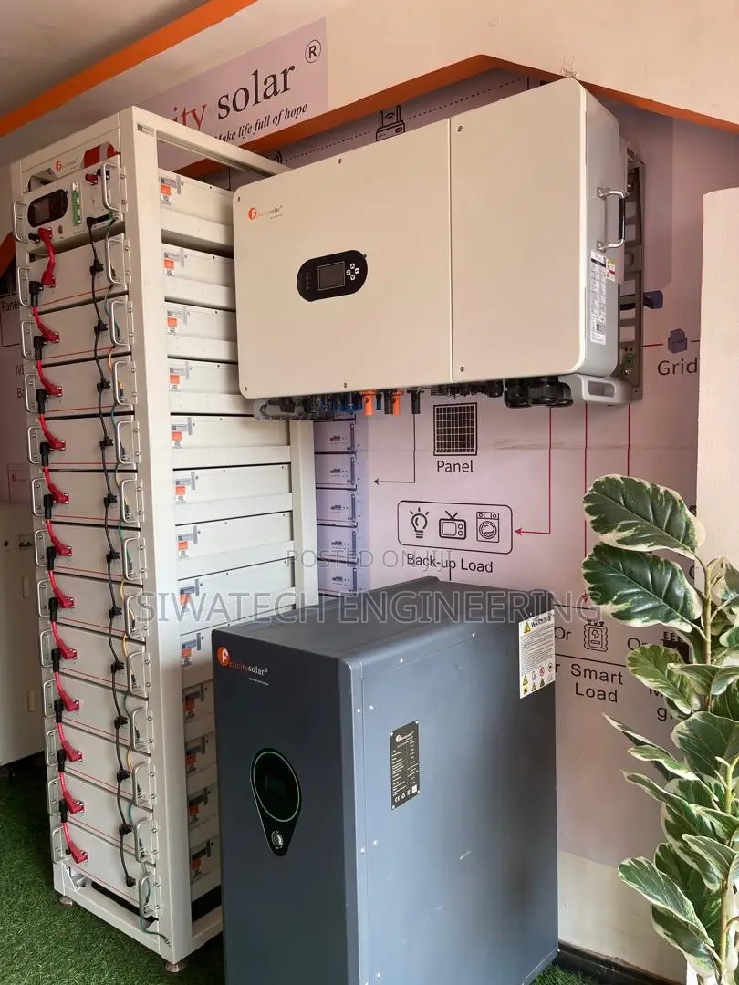 Solar Lithium Iron Phosphate Battery and Hybrid Inverter Systems 50kwh