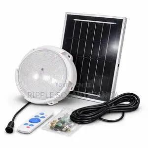 100w Solar Ceiling Light With Panel Remote Indoor Lighting Kampala