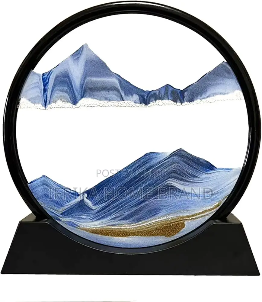 Moving-Sand Frame Art Sand Painting Round Glass 3d Deep the Sea