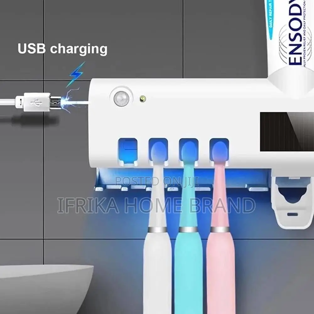 3-in-1 Smart Uv Toothbrush Sterilizer and Toothpaste Dispenser