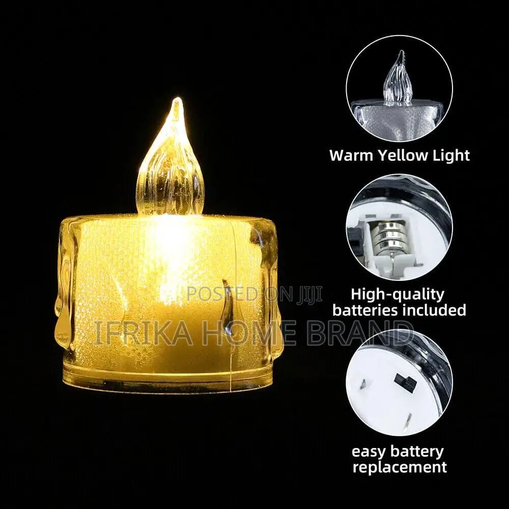 24 PCS Led Candle Light Flameless Candlestable Lamps Light Dinner