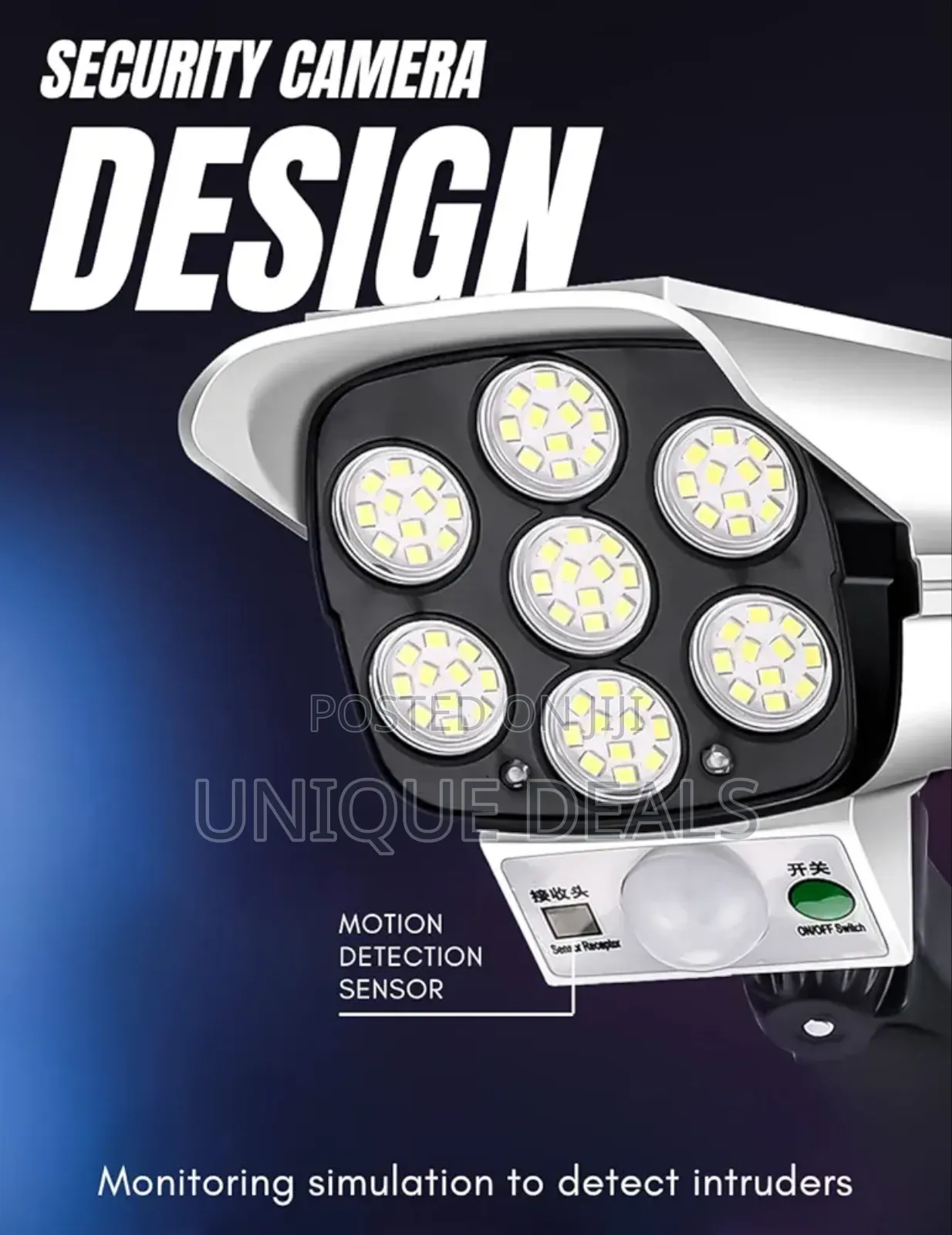 77 Leds Solar Light With Motion Sensor, Security Camera Shape