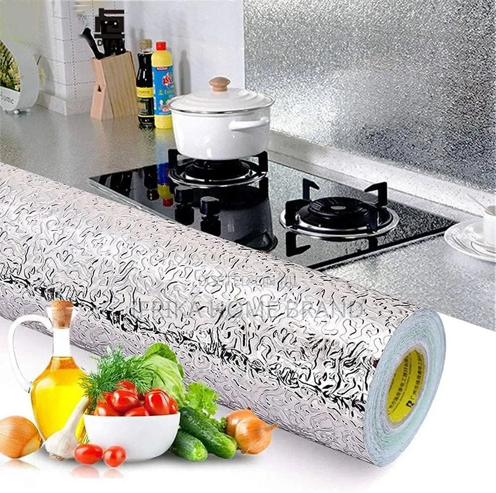 PVC Self-Adhesive Wallpaper, Oil-Proof Foil Wall Sticker, Stove Counte