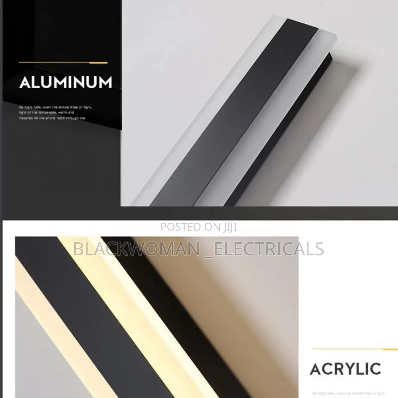2ft Led Wall Light in Warm Color, Made of Metal and Glass Material