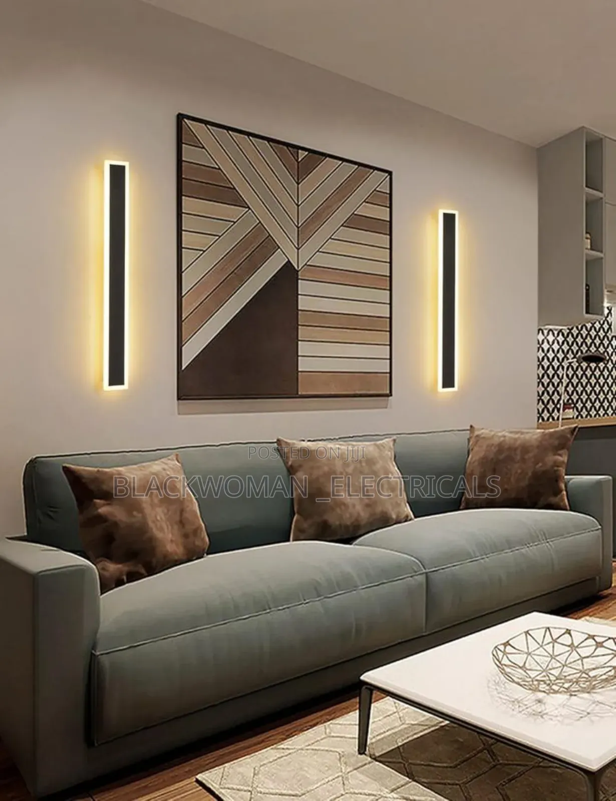 2ft Led Wall Light in Warm Color, Made of Metal and Glass Material