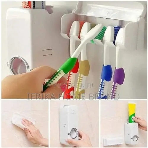 Automatic Toothpaste Dispenser/Toothbrush Holder Set