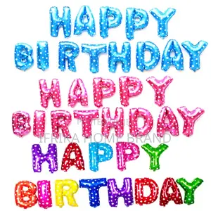 16 Inch Letters Happy Birthday Foil Balloon Party Decoration Silver