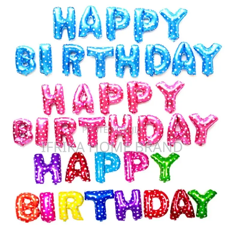 16 Inch Letters Happy Birthday Foil Balloon Party Decoration Silver