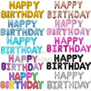 16 Inch Letters Happy Birthday Foil Balloon Party Decoration Silver