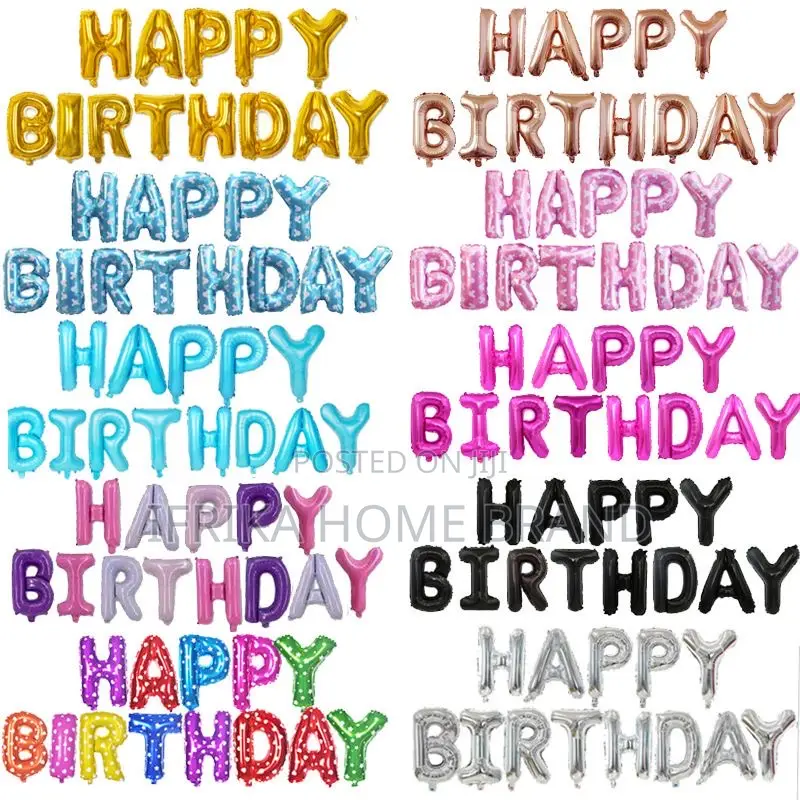 16 Inch Letters Happy Birthday Foil Balloon Party Decoration Silver