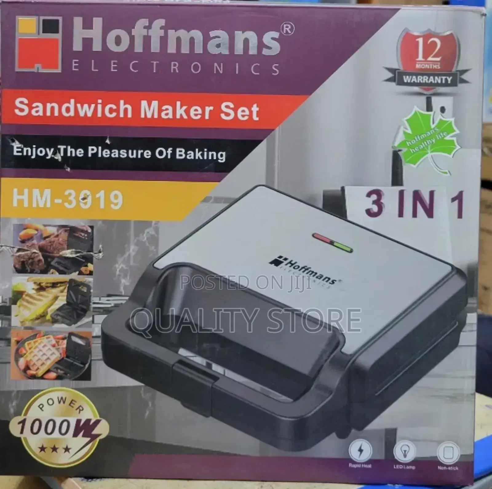 Hoffmans Electric Sandwich Maker Set 3 in 1
