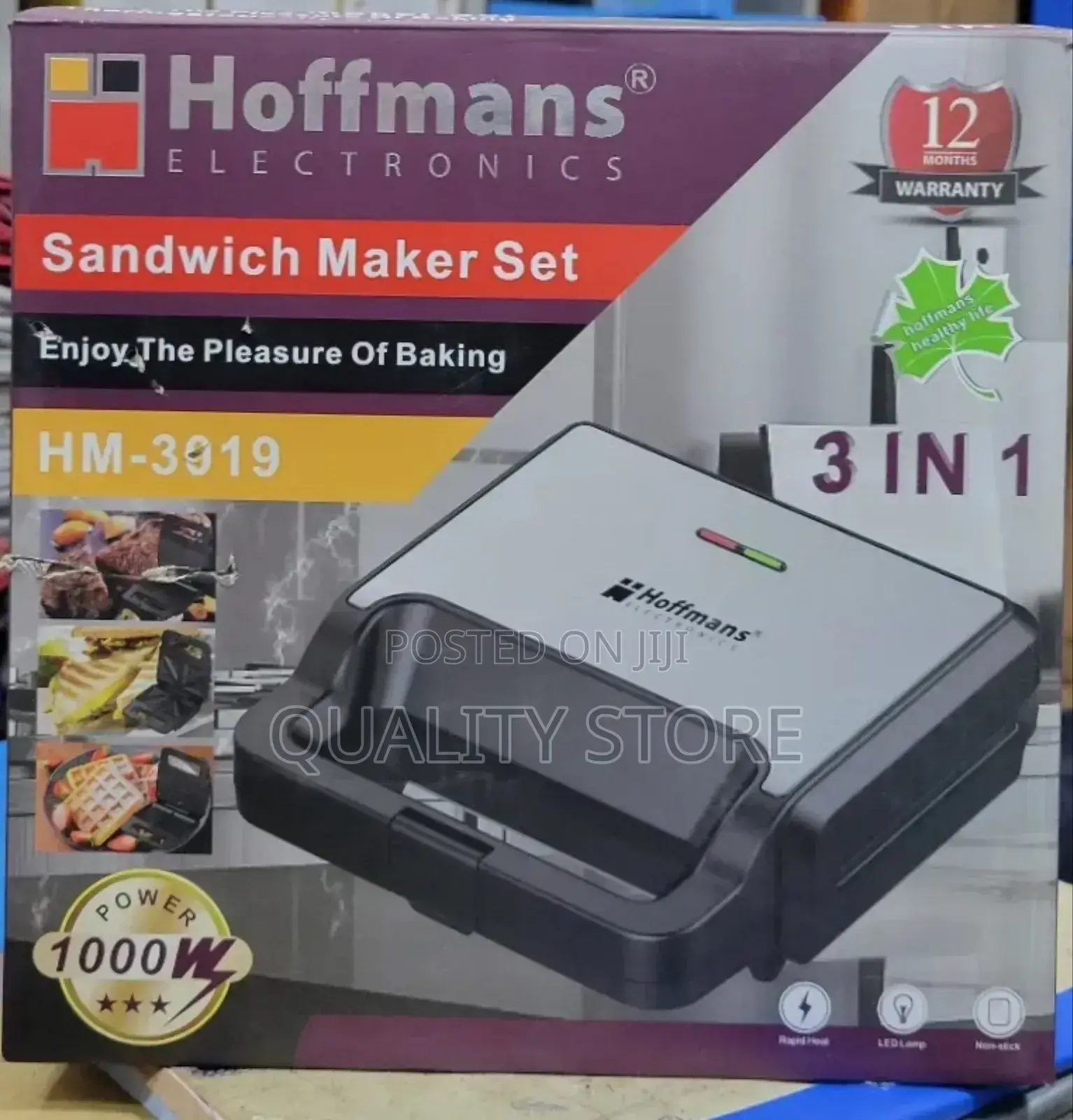 Hoffmans Electric Sandwich Maker Set 3 in 1