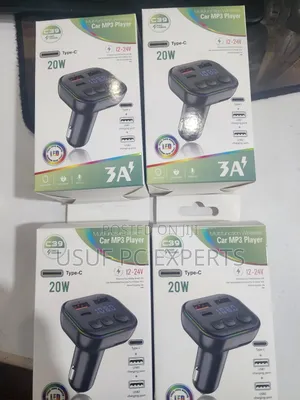 20 W Fast Car Charger With Type C and Usb Ports