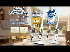 10-in-1 Steam Mop Powerful, Compact Multi-Purpose Cleaning