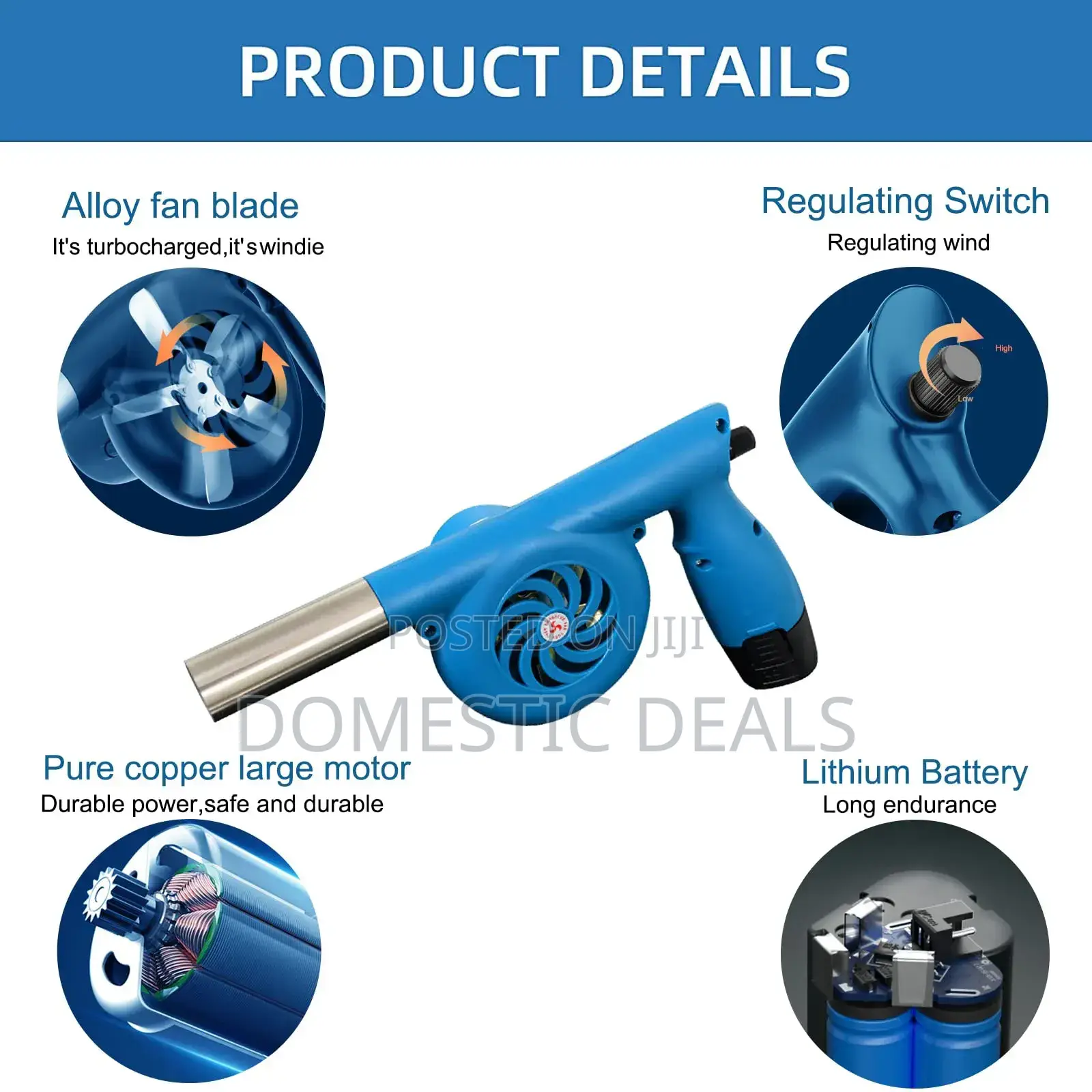 Electric Bellows Portable Fireplace Tools 12v 5000 RPM Fan