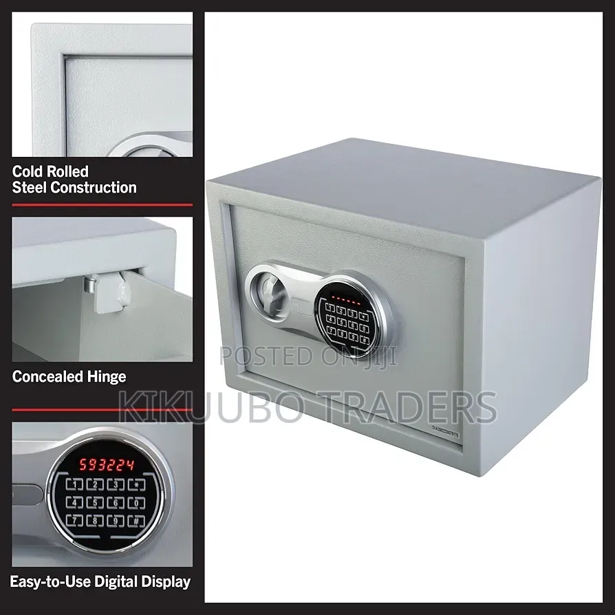 Electronic Digital Safe - Dual Entry Lock Box With 2 Override Keys